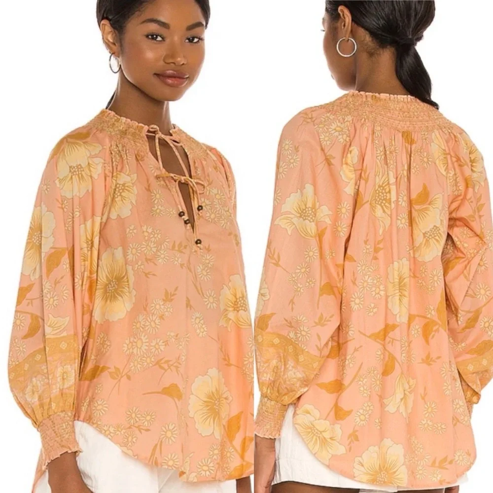 Spell & The Gypsy The Sloan Blouse in Peach Floral - Picture 1 of 6